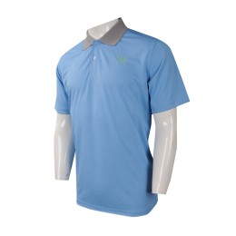 P959 大量訂購男裝短袖POLO恤 設計男裝短袖POLO恤 香港 男裝短袖POLO恤專營店     粉藍色撞色灰色衣領 P959 大量訂購男裝短袖POLO恤 設計男裝短袖POLO恤 香港 男裝短袖POLO恤專營店     粉藍色撞色灰色衣領